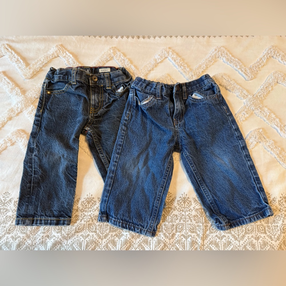 Set of two Nautica and Bass Kids Dark Blue Denim Jeans Duo Size 12 months